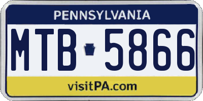 PA license plate MTB5866