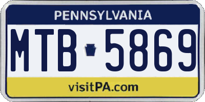 PA license plate MTB5869
