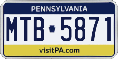 PA license plate MTB5871
