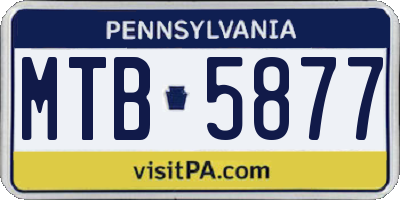 PA license plate MTB5877
