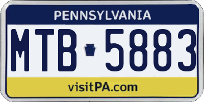 PA license plate MTB5883