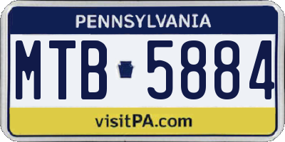 PA license plate MTB5884