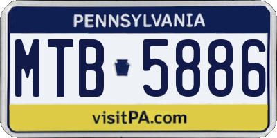 PA license plate MTB5886