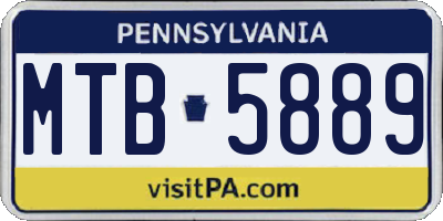 PA license plate MTB5889