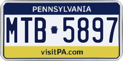 PA license plate MTB5897