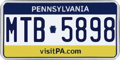 PA license plate MTB5898