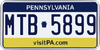 PA license plate MTB5899