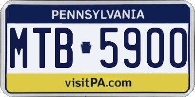 PA license plate MTB5900