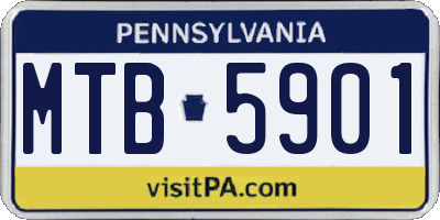 PA license plate MTB5901