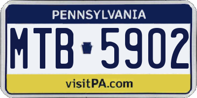 PA license plate MTB5902