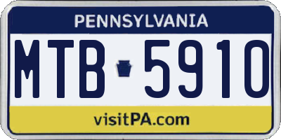 PA license plate MTB5910