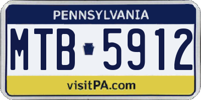 PA license plate MTB5912