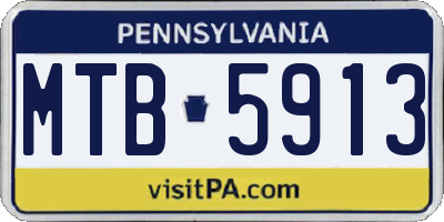 PA license plate MTB5913