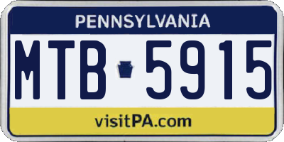 PA license plate MTB5915