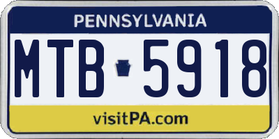 PA license plate MTB5918