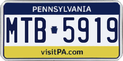 PA license plate MTB5919