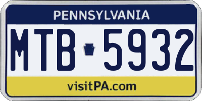 PA license plate MTB5932
