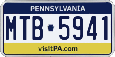 PA license plate MTB5941