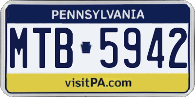 PA license plate MTB5942