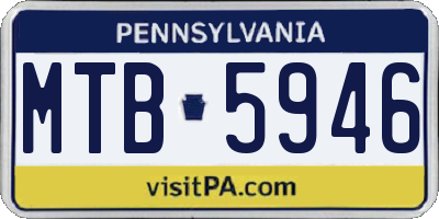 PA license plate MTB5946