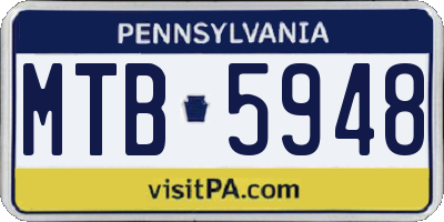 PA license plate MTB5948