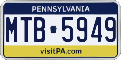 PA license plate MTB5949
