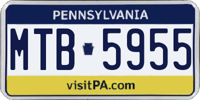 PA license plate MTB5955
