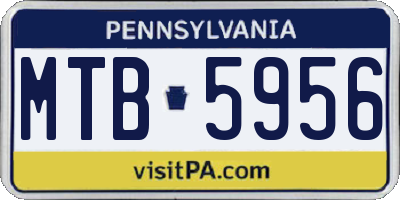 PA license plate MTB5956