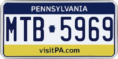 PA license plate MTB5969