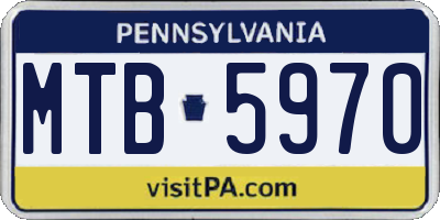 PA license plate MTB5970
