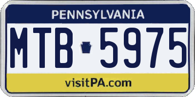 PA license plate MTB5975