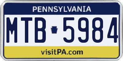 PA license plate MTB5984