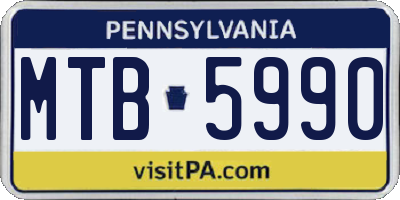 PA license plate MTB5990