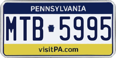 PA license plate MTB5995