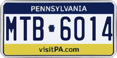 PA license plate MTB6014