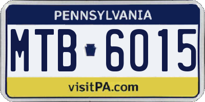 PA license plate MTB6015