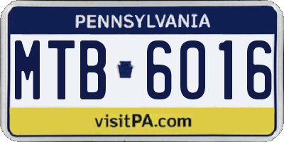 PA license plate MTB6016