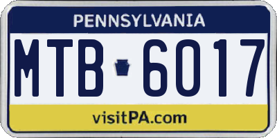 PA license plate MTB6017