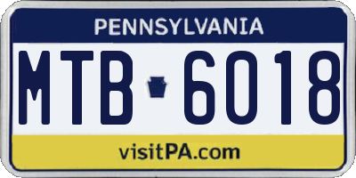 PA license plate MTB6018