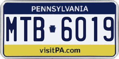 PA license plate MTB6019