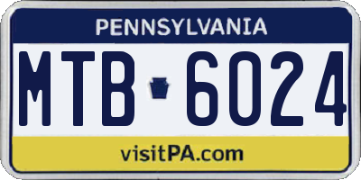 PA license plate MTB6024