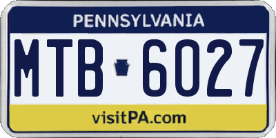 PA license plate MTB6027
