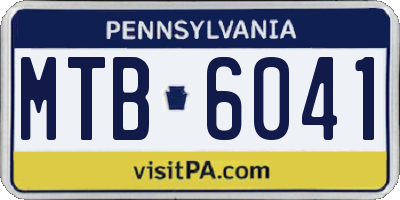 PA license plate MTB6041