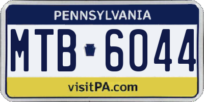 PA license plate MTB6044