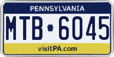 PA license plate MTB6045