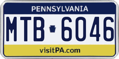 PA license plate MTB6046