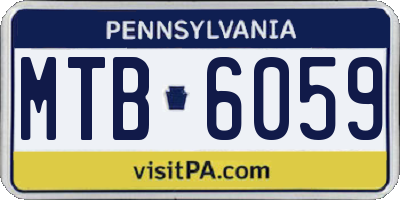 PA license plate MTB6059