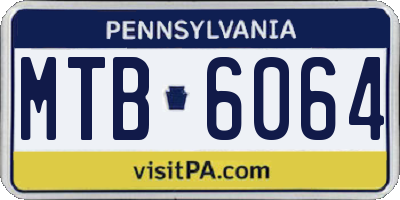 PA license plate MTB6064