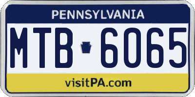 PA license plate MTB6065
