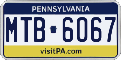 PA license plate MTB6067